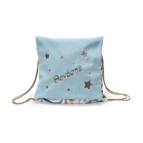 Υφασμάτινη τσάντα backpack μεγάλη, με προσωπικά στοιχεία