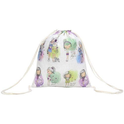 Σακίδιο πλάτης από ύφασμα με κοριτσάκια