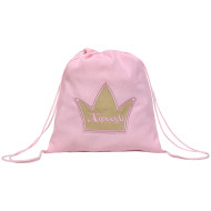 Backpack με χρυσή κορώνα και κεντημένο όνομα