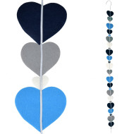 Γιρλάντα από τσόχινες πολύχρωμες καρδίες