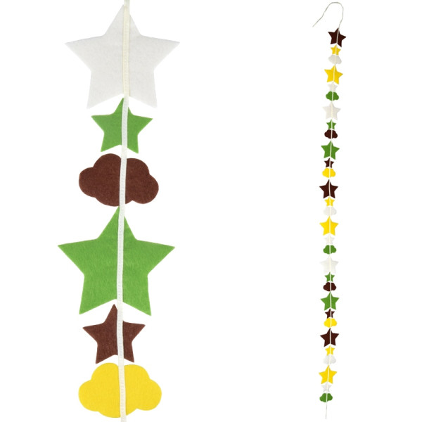 Πολύχρωμη γιρλάντα με αστέρια και σύννεφα