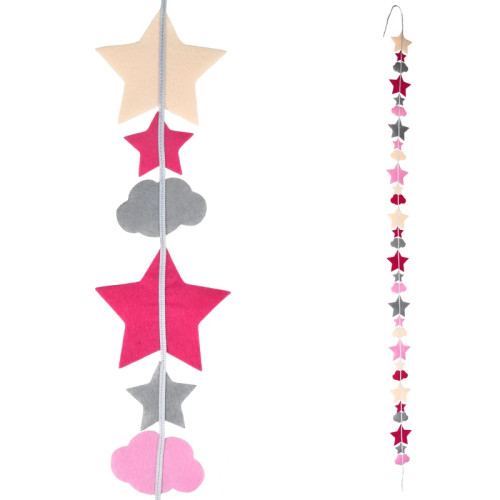 Γιρλάντα τσόχινη με αστεράκια και συννεφάκια