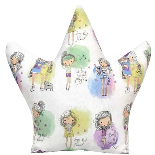 Μαξιλάρι κορώνα με θέμα τα κοριτσάκια