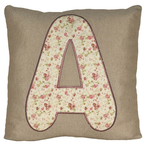 Μαξιλάρι τετράγωνο με μονόγραμμα applique