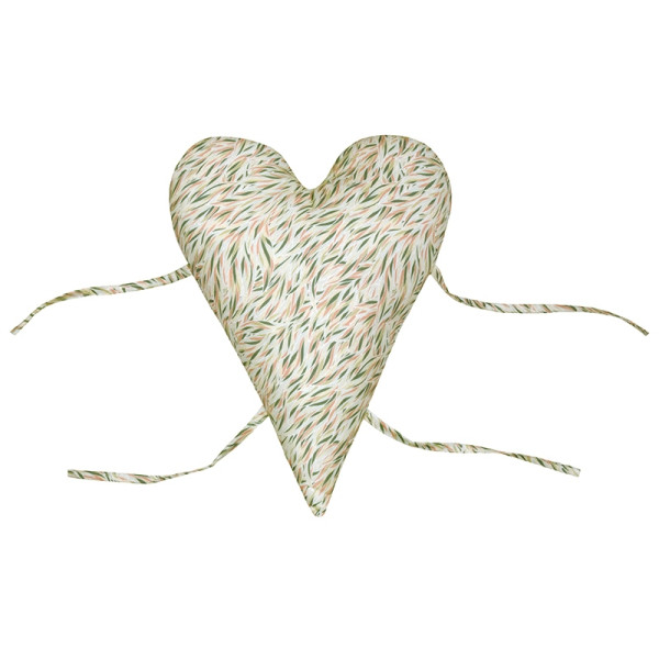 Μαξιλάρι καρδία για κούνιας με πολύχρωμα φύλλα ελιάς