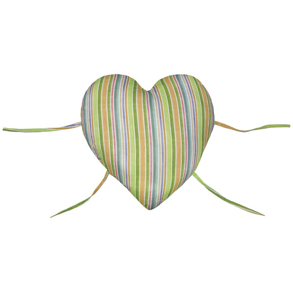 Μαξιλάρι καρδιά για πάντα κούνιας με πολύχρωμες ρίγες