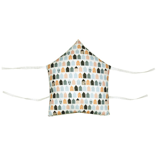 Μαξιλάρι σπιτάκι για πάντα κούνιας με πολύχρωμα σπιτάκια
