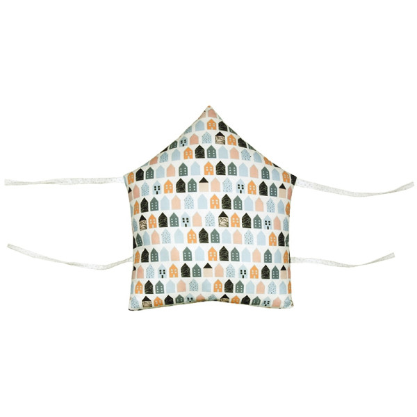 Μαξιλάρι σπιτάκι για πάντα κούνιας με πολύχρωμα σπιτάκια
