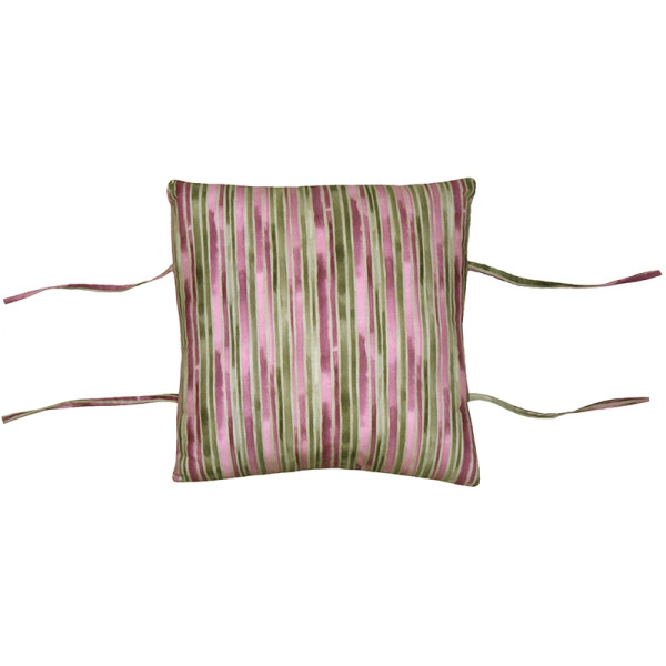 Μαξιλάρι τετράγωνο για πάντα κούνιας με ρίγες λιλά και λαδί