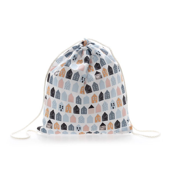 Παιδικό σακίδιο πλάτης μικρό με πολύχρωμα σπιτάκια