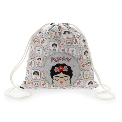 Παιδικό backpack με σχέδιο τη Frida Kahlo και όνομα
