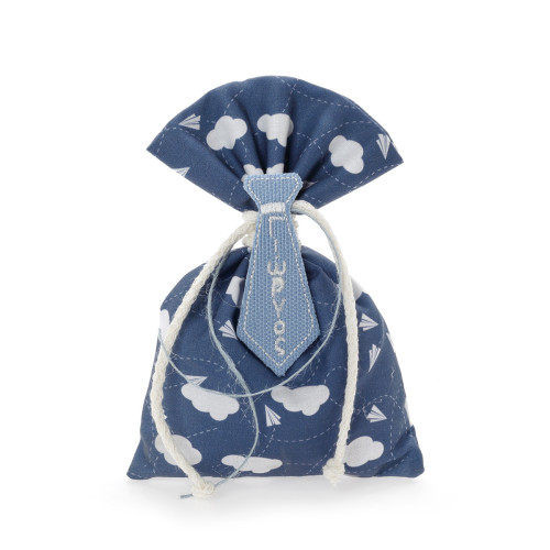 Χειροποίητο πουγκάκι μπομπονιέρας με συννεφάκια