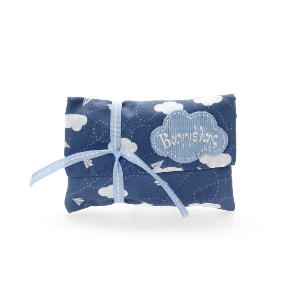 Μπομπονιέρα βάπτισης φάκελος με λευκά σύννεφα