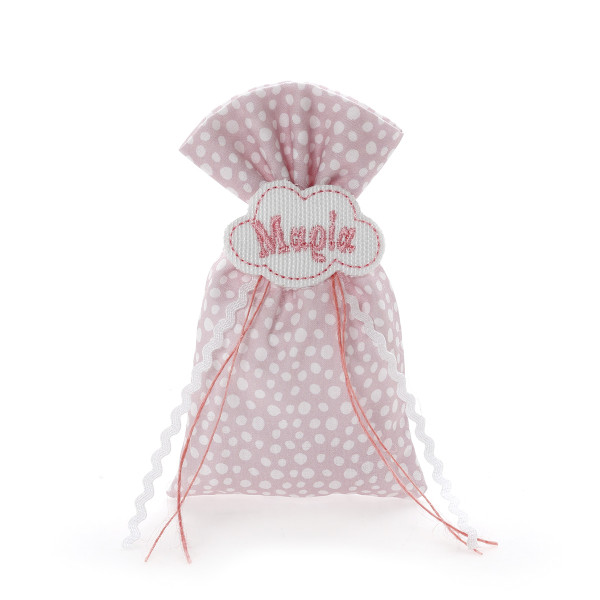 Υφασμάτινο πουγκί μπομπονιέρας με αποτυπωμένο όνομα