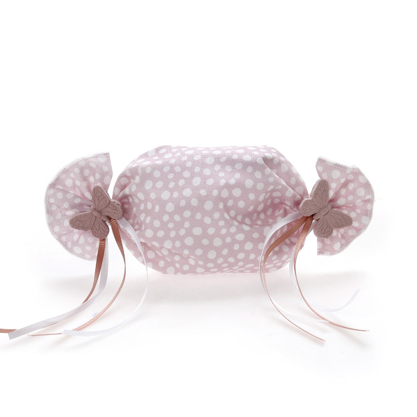 Καραμελίτσα μπομπονιέρα βάπτισης με ρομαντική διάθεση