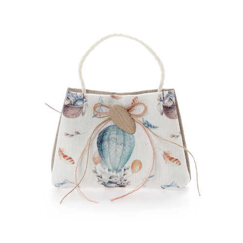 Υφασμάτινη τσάντα για μπομπονιέρα με σχέδιο αερόστατο