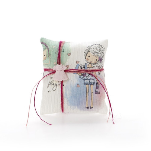 Μπομπονιέρα βάπτισης διακοσμητικό μαξιλαράκι