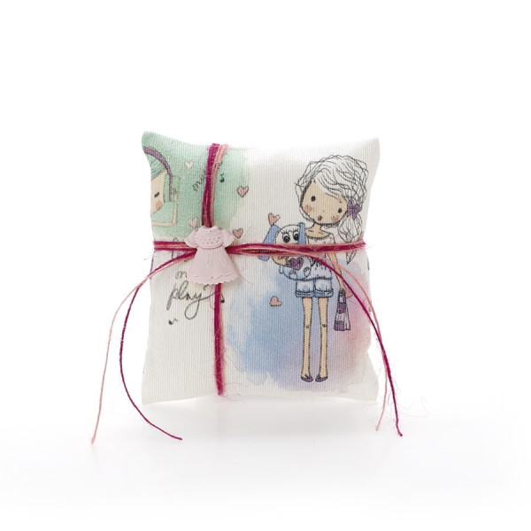 Μπομπονιέρα βάπτισης διακοσμητικό μαξιλαράκι