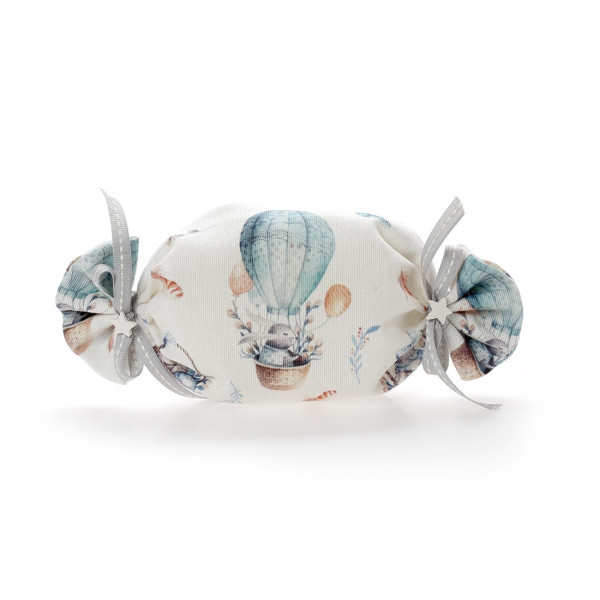 Μπομπονιέρα βάπτισης με αερόστατα σε σχήμα καραμέλας