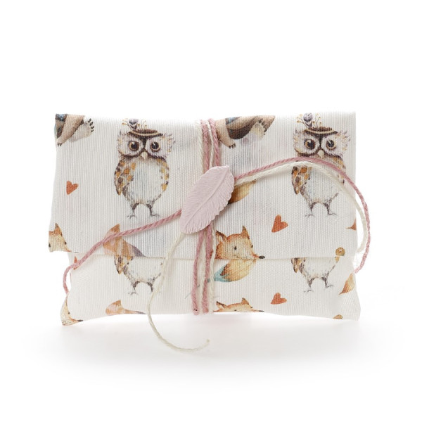 Φάκελος μπομπονιέρα βάπτισης με ζωάκια του δάσους