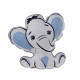 Μαξιλάρι ελεφαντάκι γκρι με σιελ αυτάκια