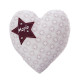 Μαξιλάρι σε σχήμα καρδιάς με μπορντό αστέρια κεντημένο
