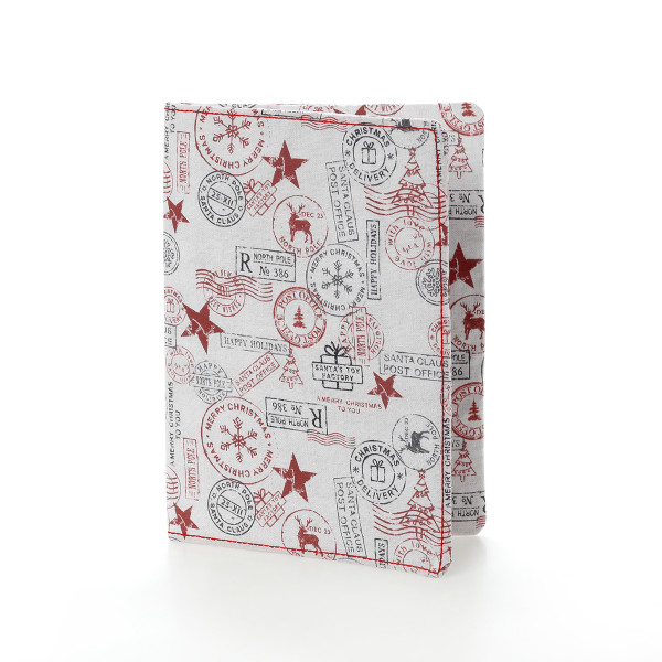 Θήκη παιδικού βιβλιαρίου υγείας με ύφασμα ταχυδρομείο Santa Claus
