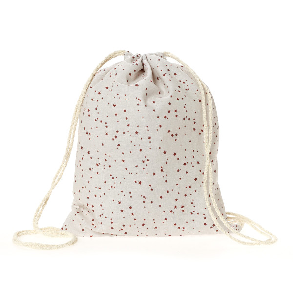 Παιδικό Backpack με ύφασμα γεμάτο αστέρια μπορντό