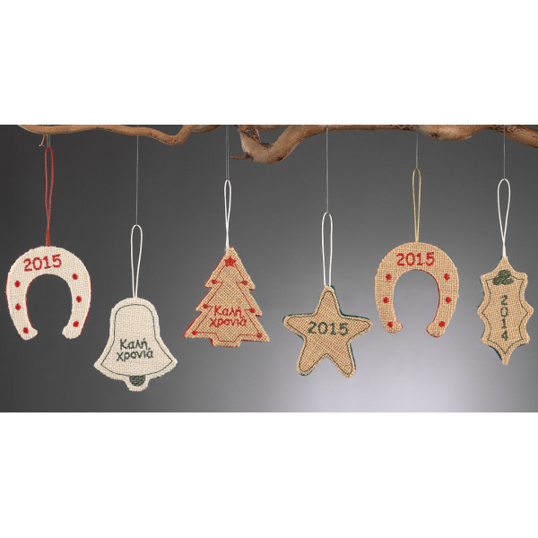 Χριστουγεννιάτικα Κρεμαστά Στολίδια από Λινάτσα και Τσόχα